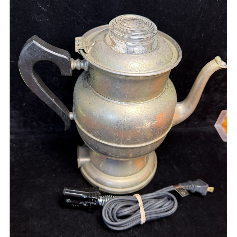 Vintage Westinghouse Electric Coffee Percolator: Type PK-84 Pyrex Knob - WORKS